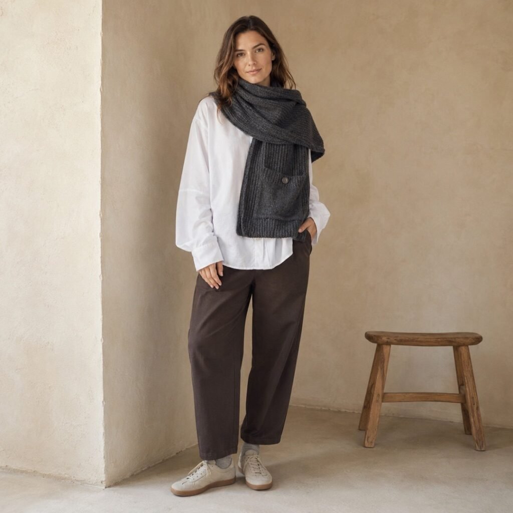 Brixton utility scarf — Accessories by 786 CLOTHING. worn by a model.