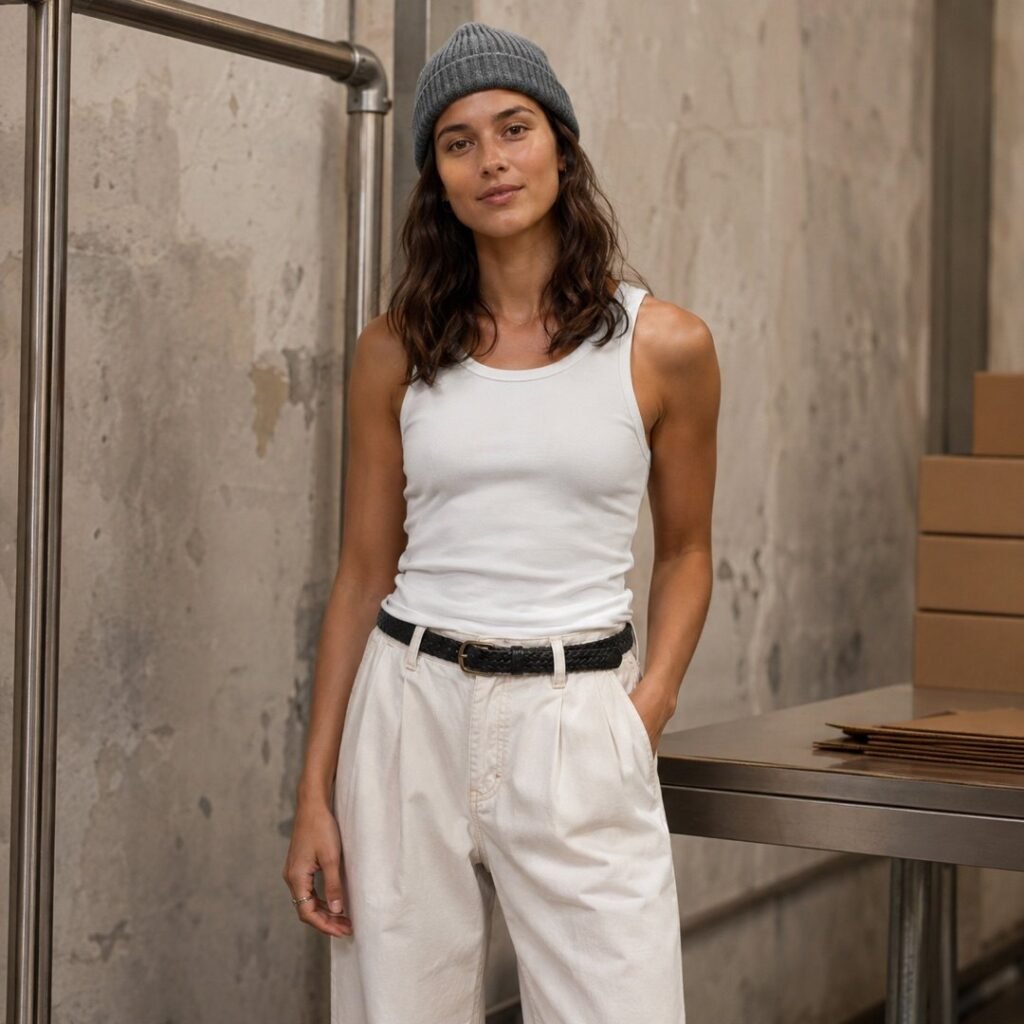 Kenton rib beanie — Accessories by 786 CLOTHING. worn by a model.