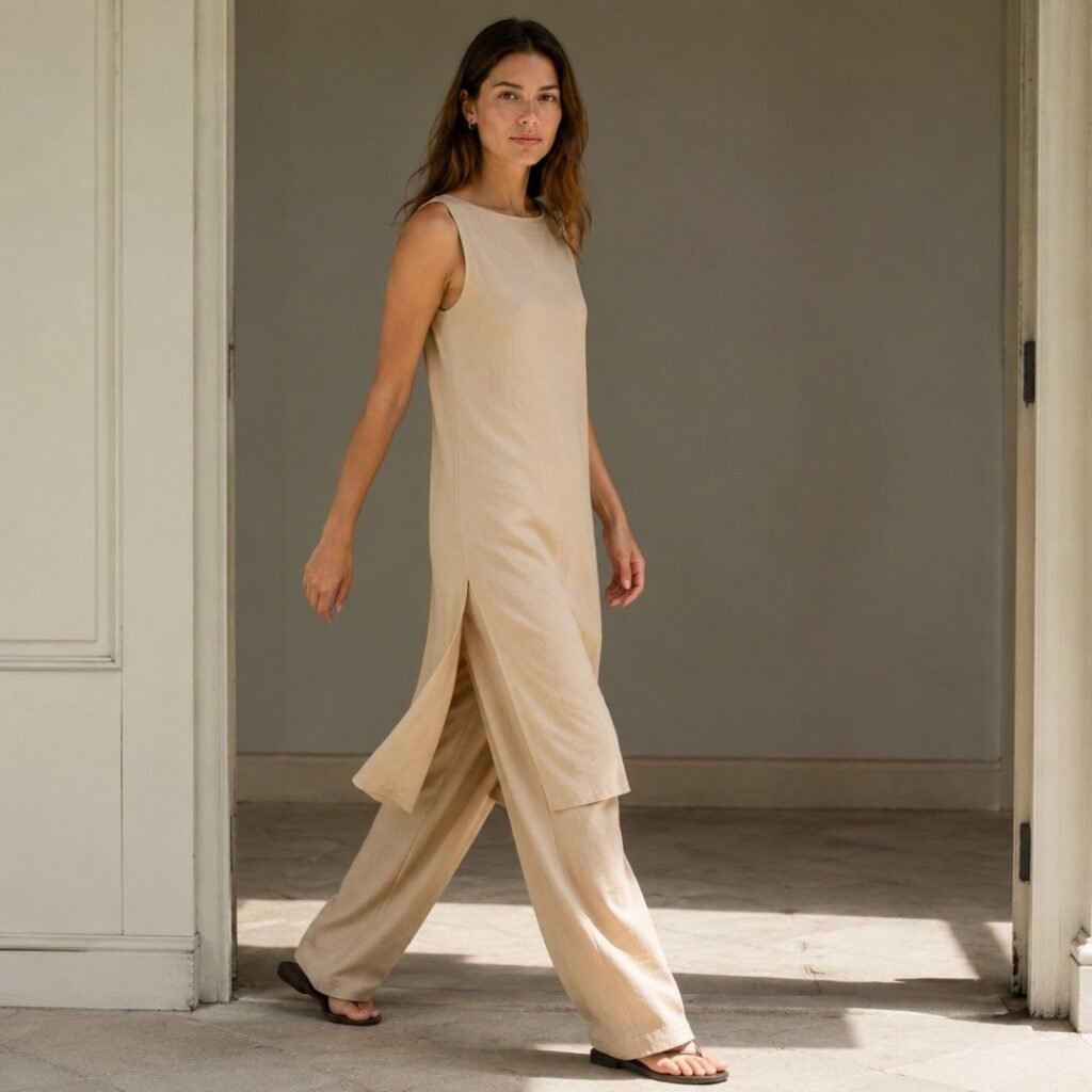 Kenton column dress — Dresses by 786 CLOTHING. worn by a model.