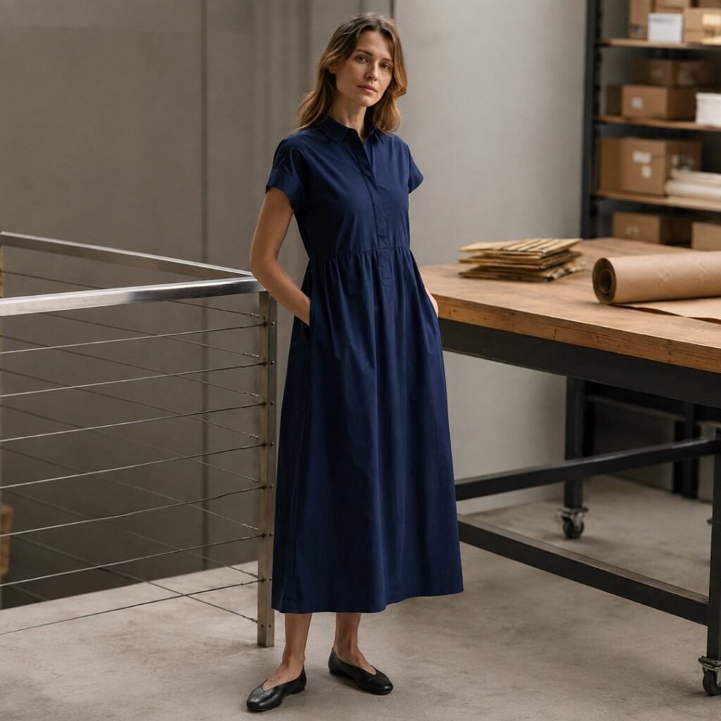 Rowan column dress — Dresses by 786 CLOTHING. worn by a model.