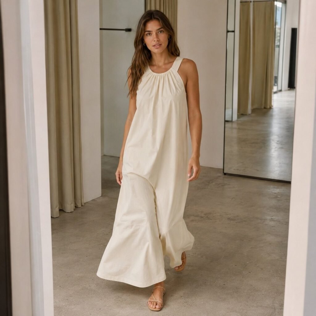 Camden column dress — Dresses by 786 CLOTHING. worn by a model.