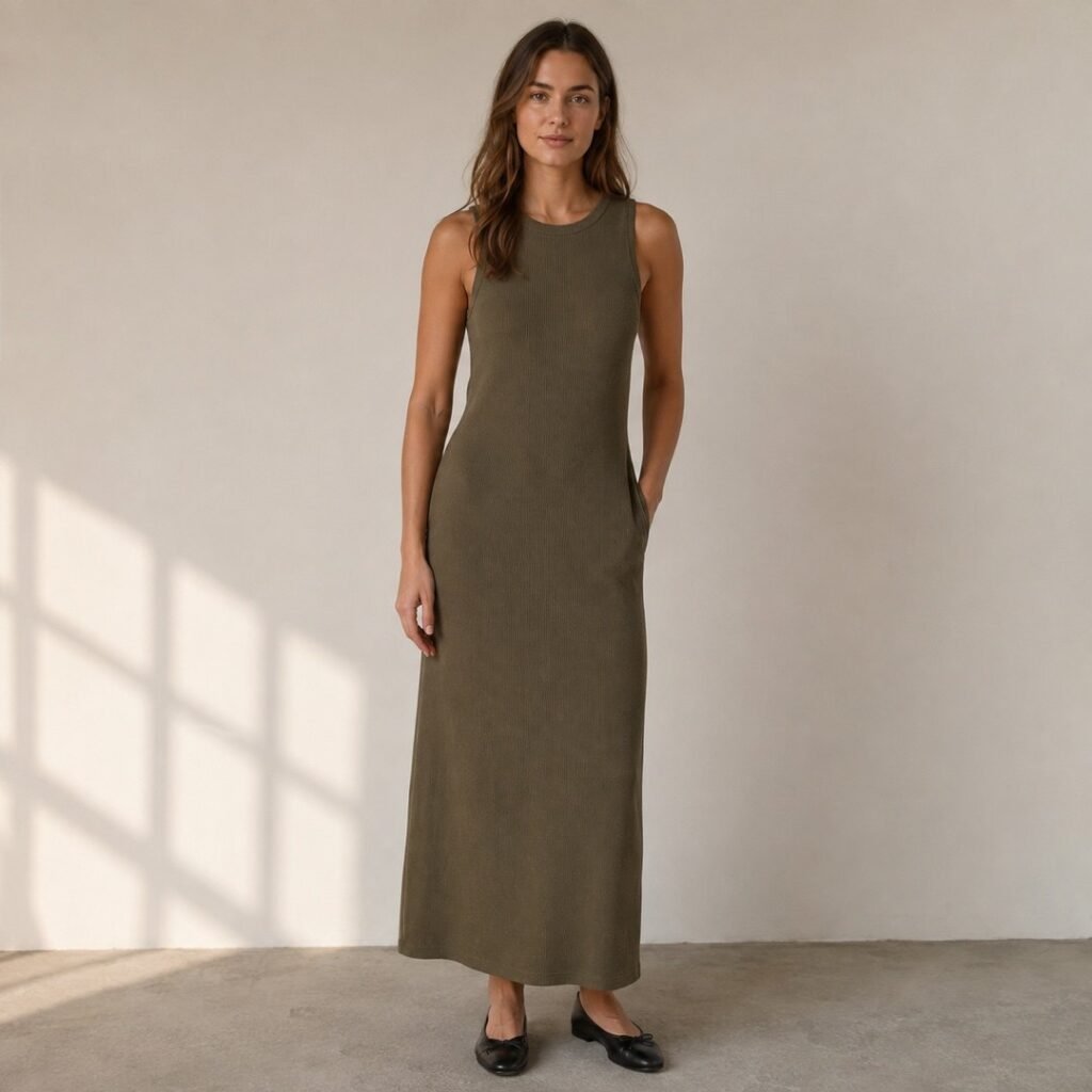Farring column dress — Dresses by 786 CLOTHING. worn by a model.