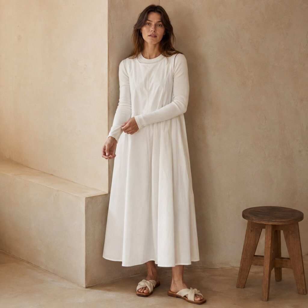 Sable column dress — Dresses by 786 CLOTHING. worn by a model.