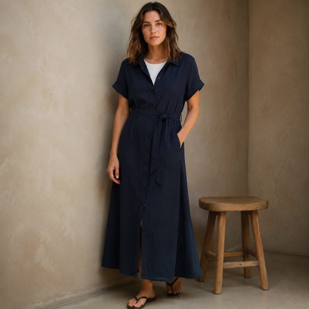 Stanton shirt dress — Dresses by 786 CLOTHING. worn by a model.