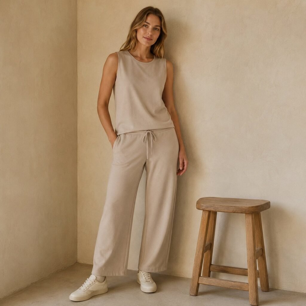 Ridley soft vest — Jersey by 786 CLOTHING. worn by a model.