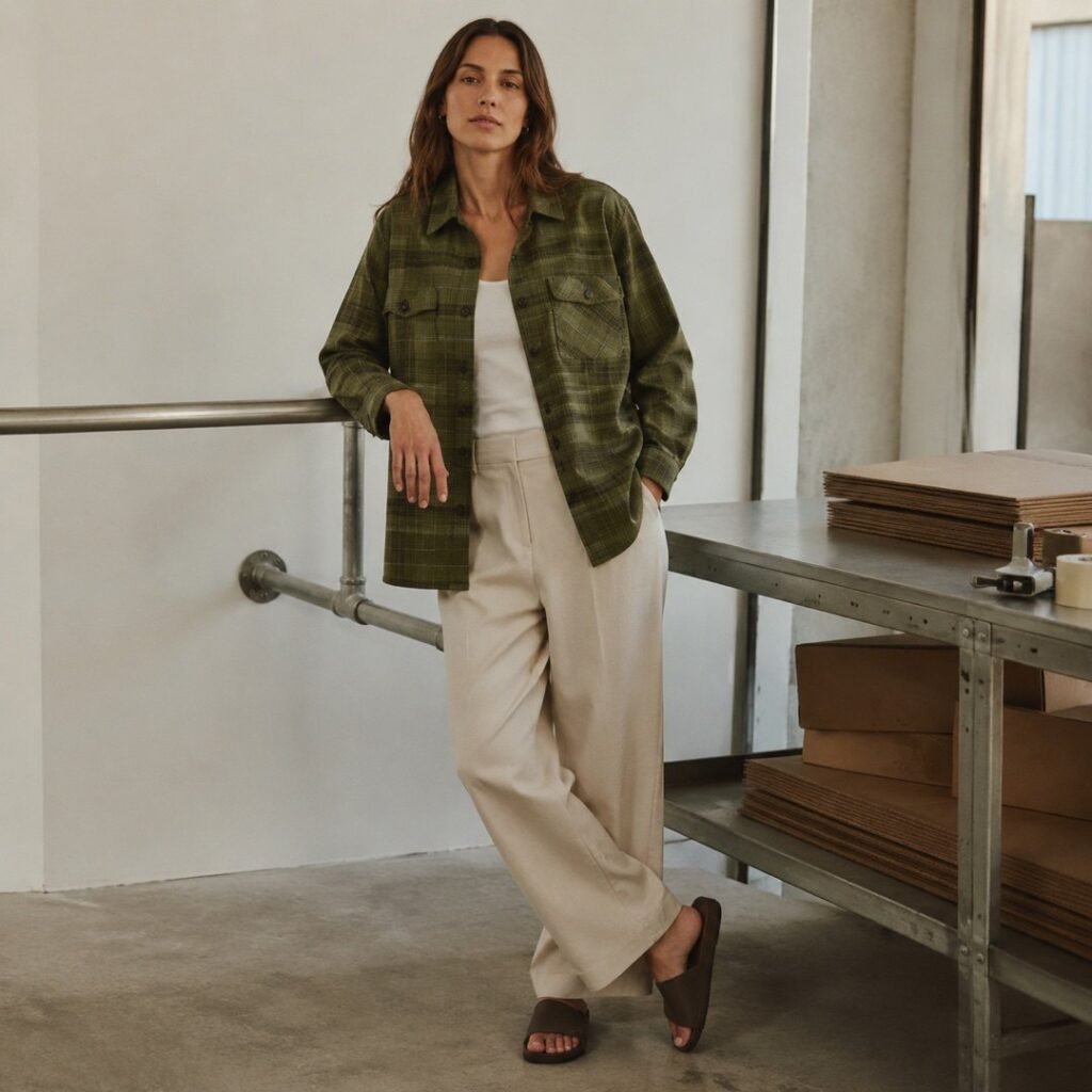 Ashford brushed check overshirt — Overshirts by 786 CLOTHING. worn by a model.