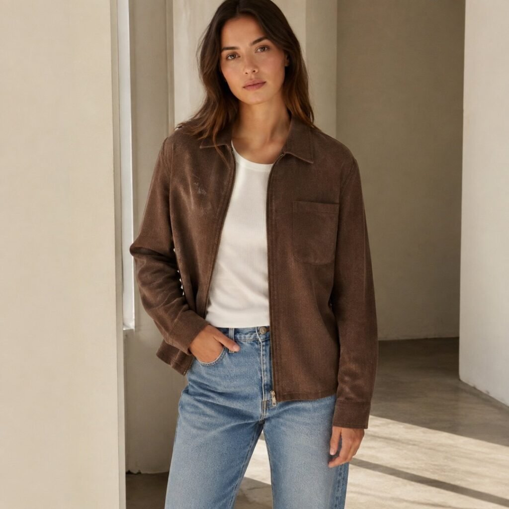 Dalston zip overshirt — Overshirts by 786 CLOTHING. worn by a model.