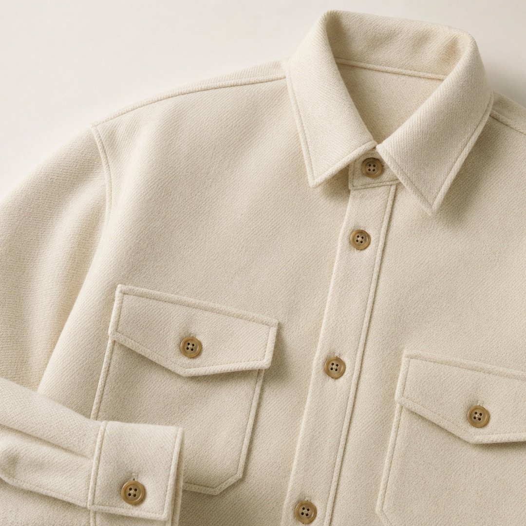 Ridley brushed check overshirt — Overshirts by 786 CLOTHING. close detail of the fabric and finish.