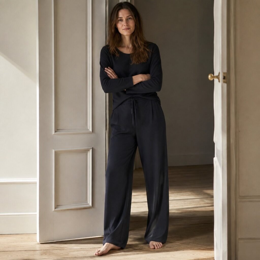 Beck drawcord trouser — Trousers by 786 CLOTHING. worn by a model.