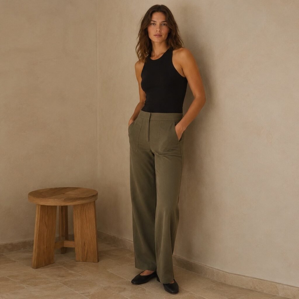 Stanton straight utility trouser — Trousers by 786 CLOTHING. worn by a model.