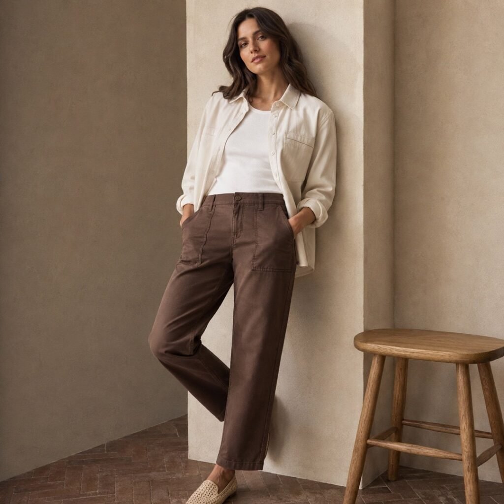 Clifton straight utility trouser — Trousers by 786 CLOTHING. worn by a model.