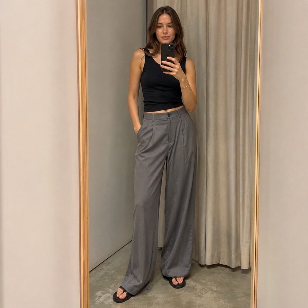 Kenton wide leg trouser — Trousers by 786 CLOTHING. worn by a model.