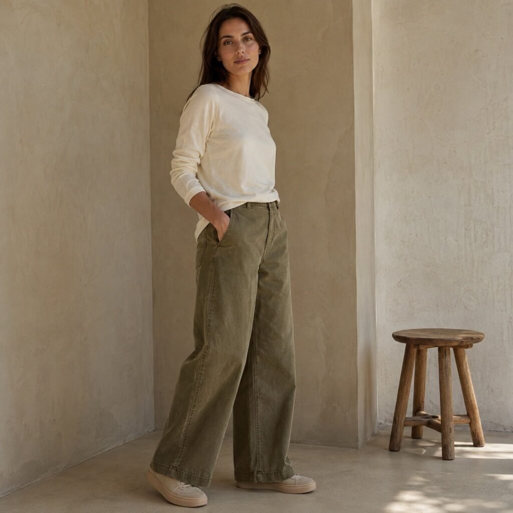 Hale wide leg trouser — Trousers by 786 CLOTHING. worn by a model.