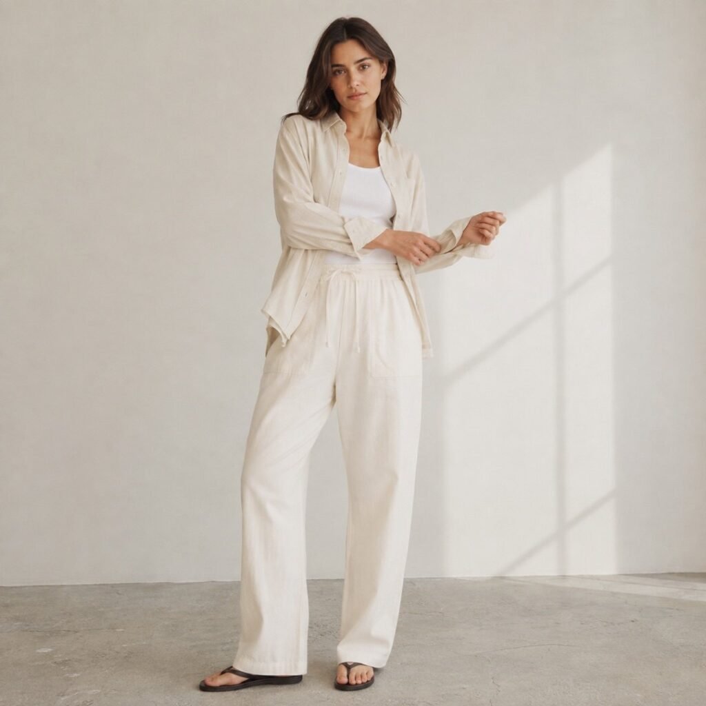 Ashford drawcord trouser — Trousers by 786 CLOTHING. worn by a model.