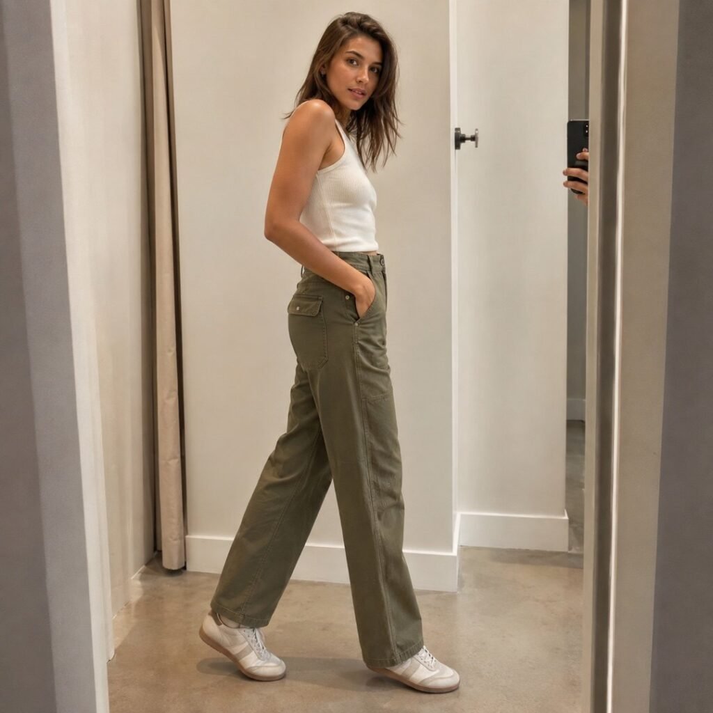 Hale straight utility trouser — Trousers by 786 CLOTHING. worn by a model.