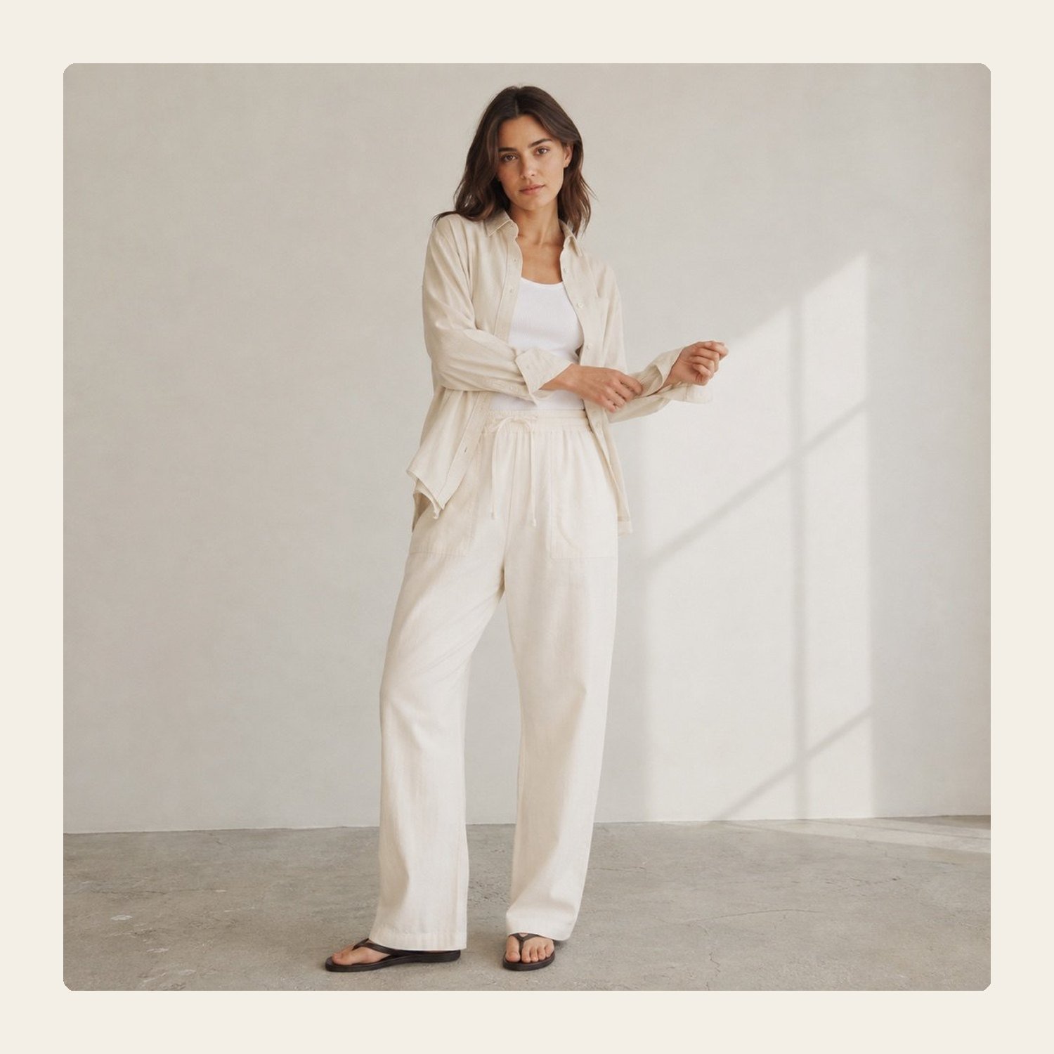 Folded trousers from the 786 CLOTHING range