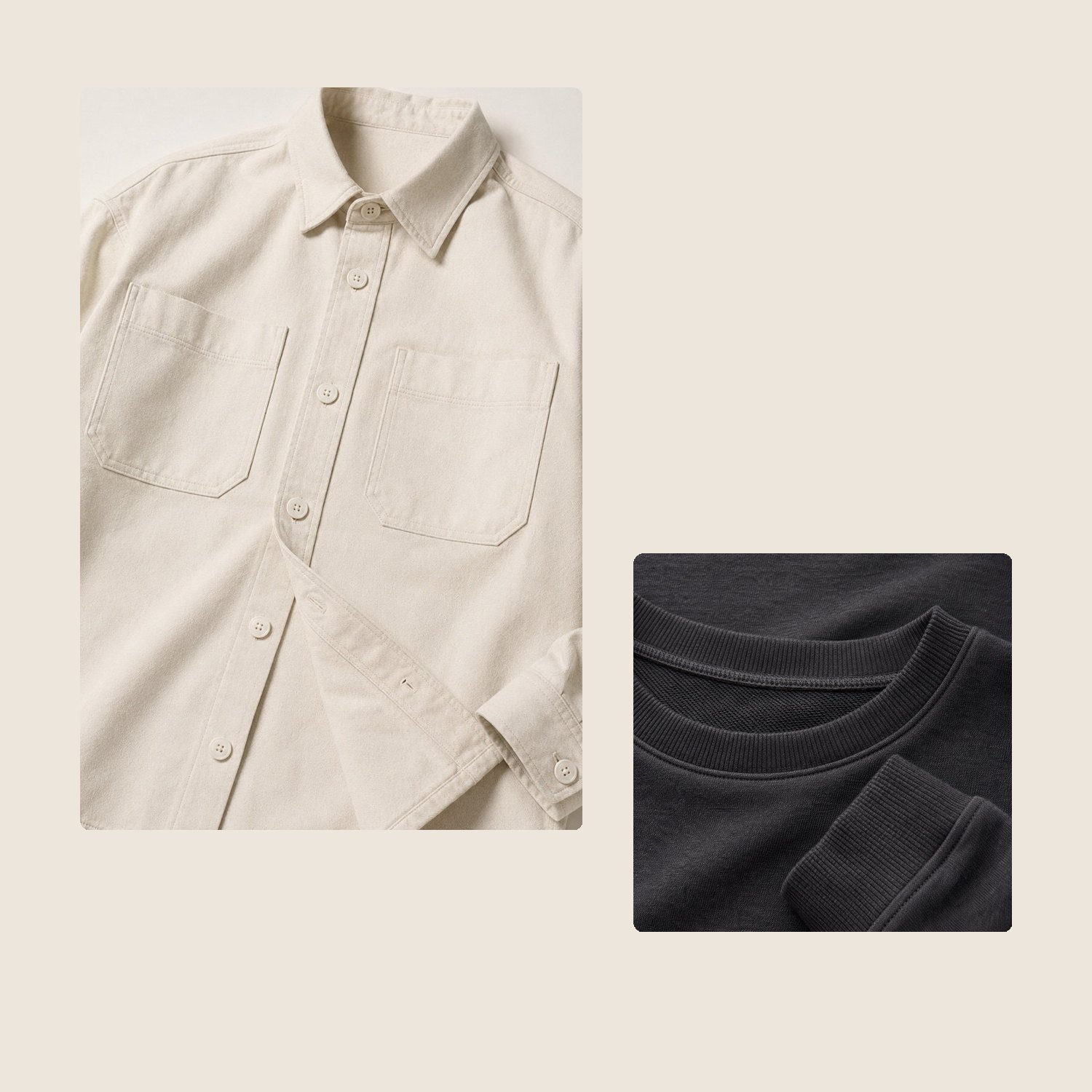 Cotton poplin, twill and rib jersey swatches from 786 CLOTHING